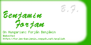 benjamin forjan business card
